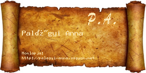 Palágyi Anna névjegykártya